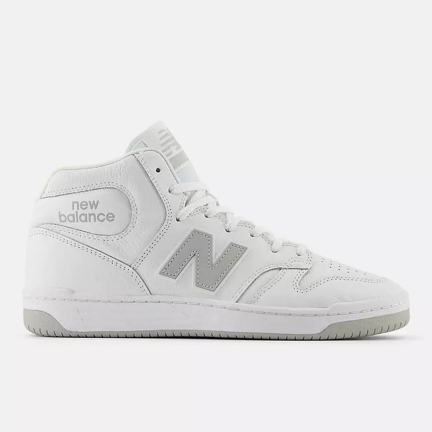 New Balance Numeric 480 High Skate Shoe in White and Grey