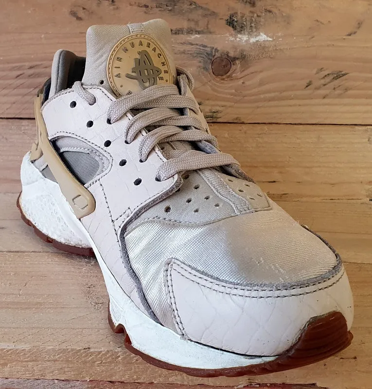 Nike Air Huarache Low Textile Trainers UK5/US7.5/EU38.5 683818-102 Oatmeal/White