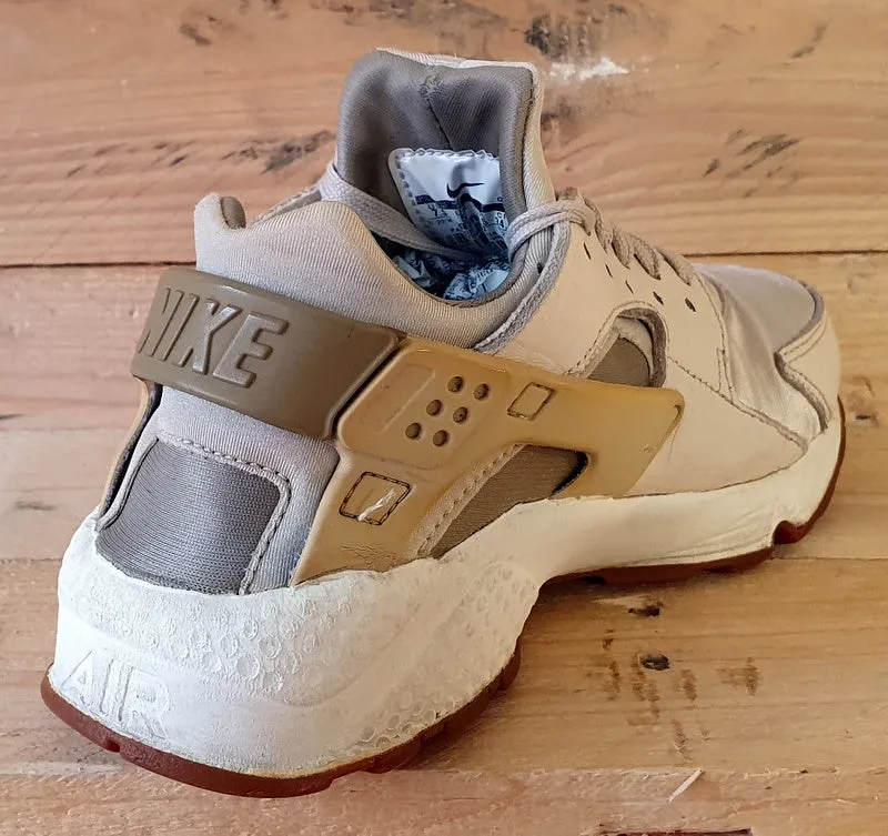Nike Air Huarache Low Textile Trainers UK5/US7.5/EU38.5 683818-102 Oatmeal/White