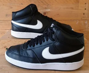 Nike Court Vision Mid Leather Trainers UK6/US8.5/EU40 CD5436-001 Black/White