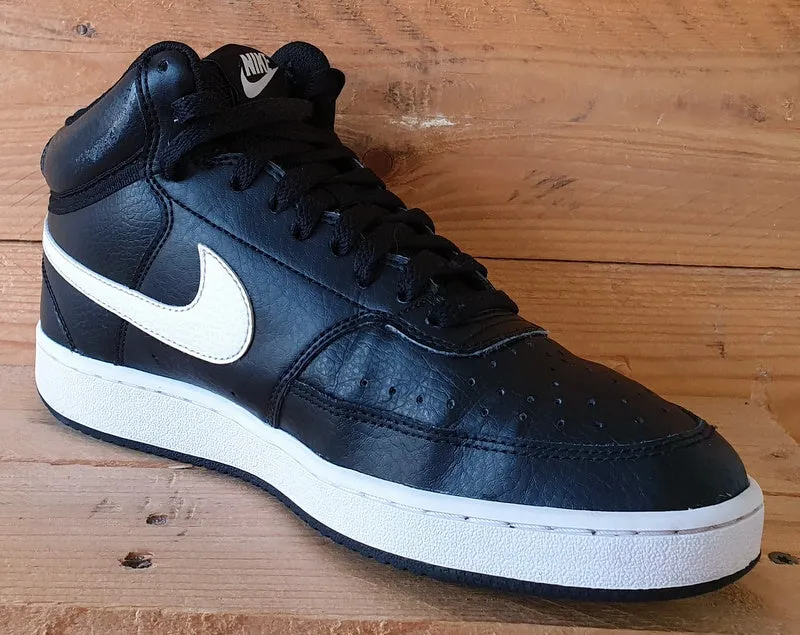 Nike Court Vision Mid Leather Trainers UK6/US8.5/EU40 CD5436-001 Black/White