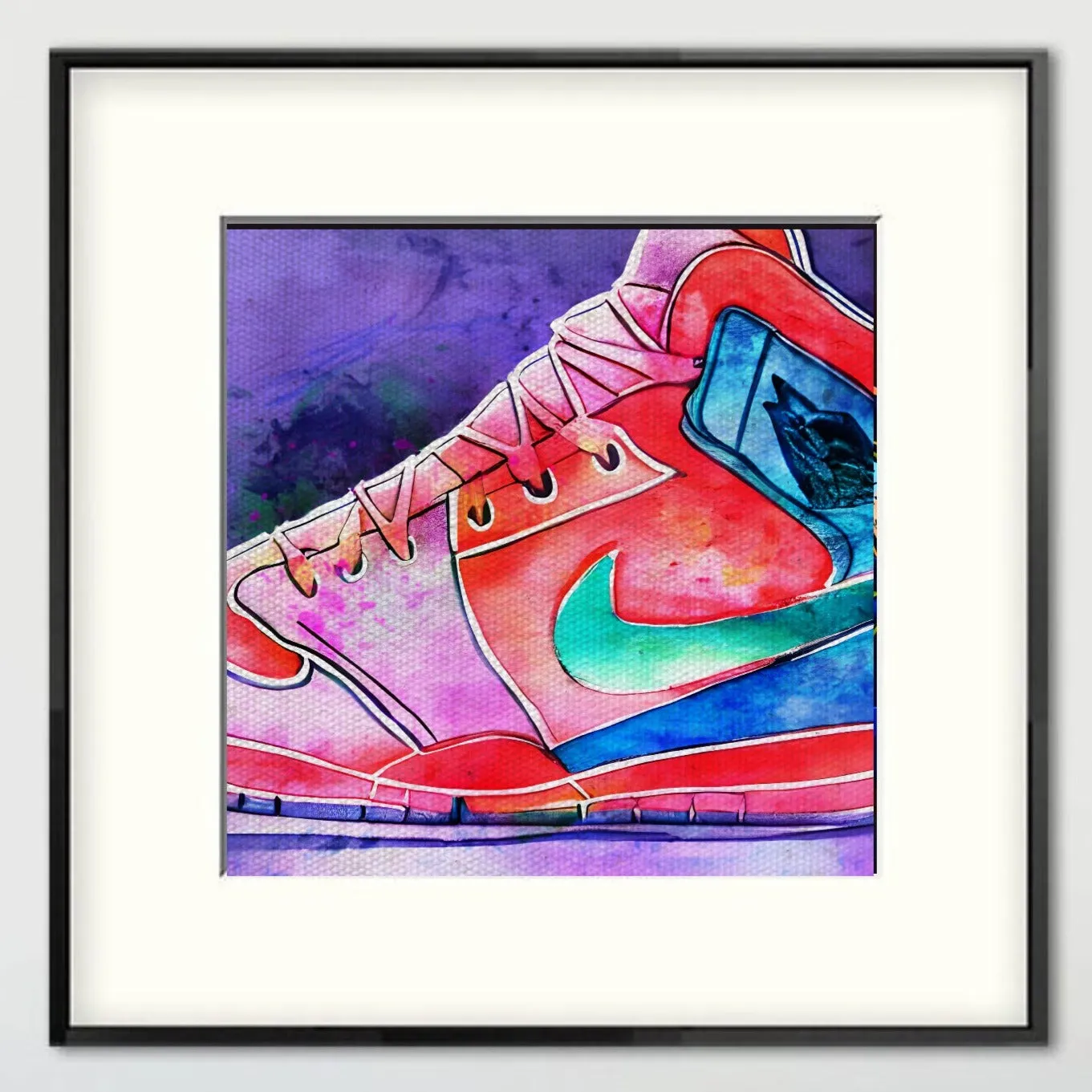 Nike Jordans Red Wall Art  | Lisa Jaye Art Designs