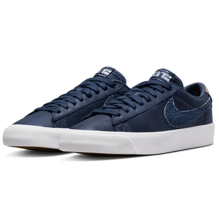 Nike SB Blazer Low Pro GT Premium Skateboard Shoe - Midnight Navy/Midnight Navy-White