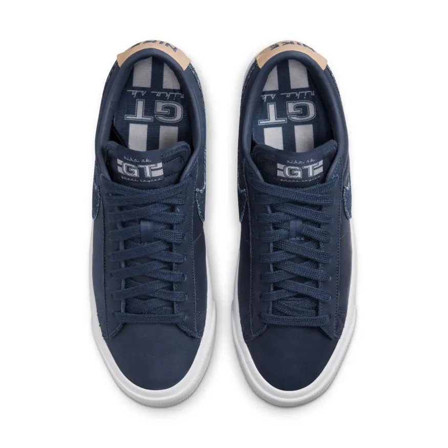 Nike SB Blazer Low Pro GT Premium Skateboard Shoe - Midnight Navy/Midnight Navy-White