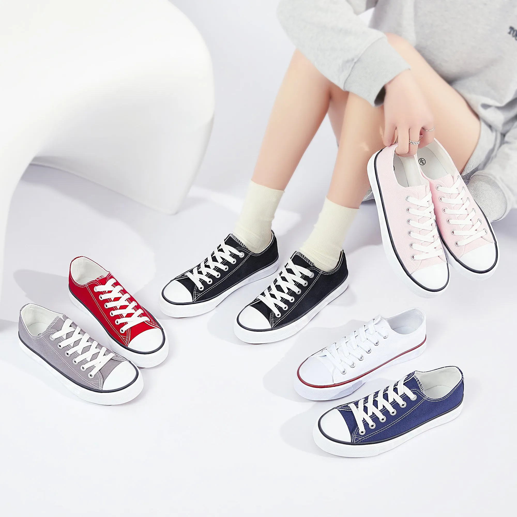 Obtaom Women’s Canvas Shoes Low Top Fashion Sneakers