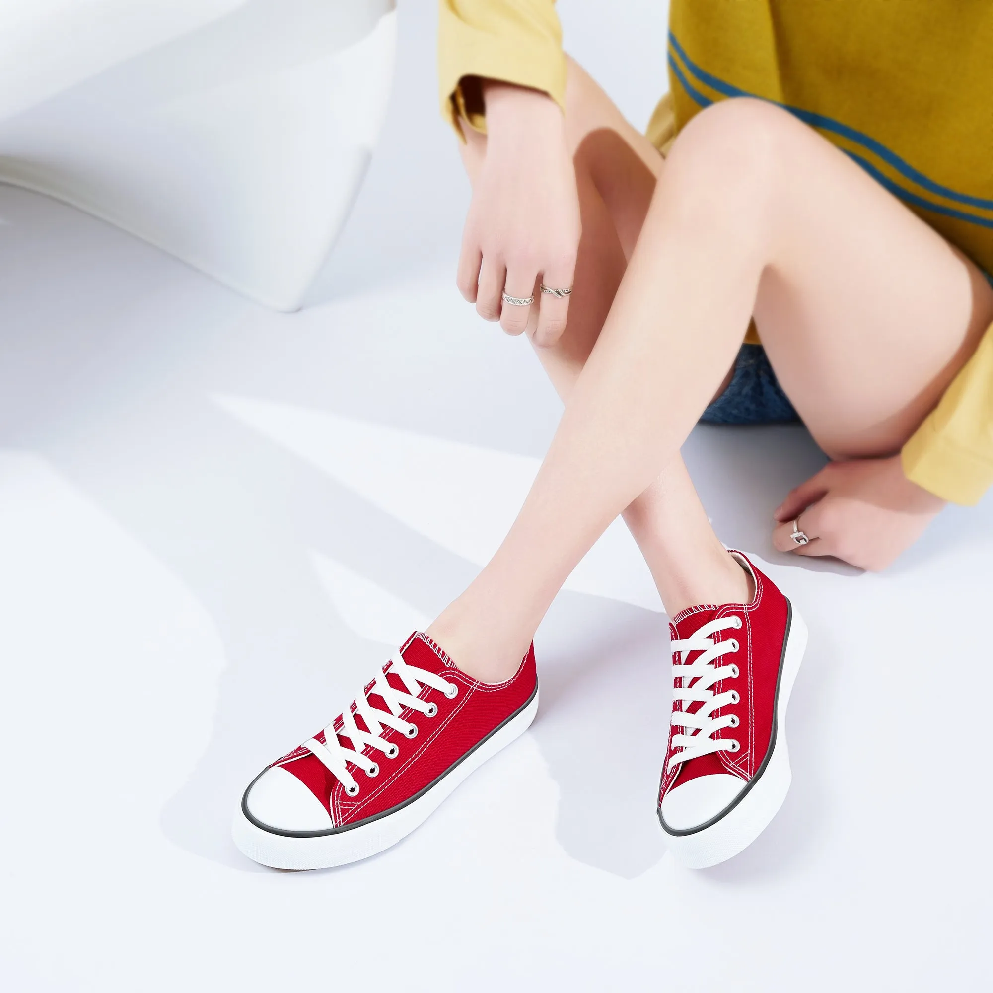 Obtaom Women’s Canvas Shoes Low Top Fashion Sneakers