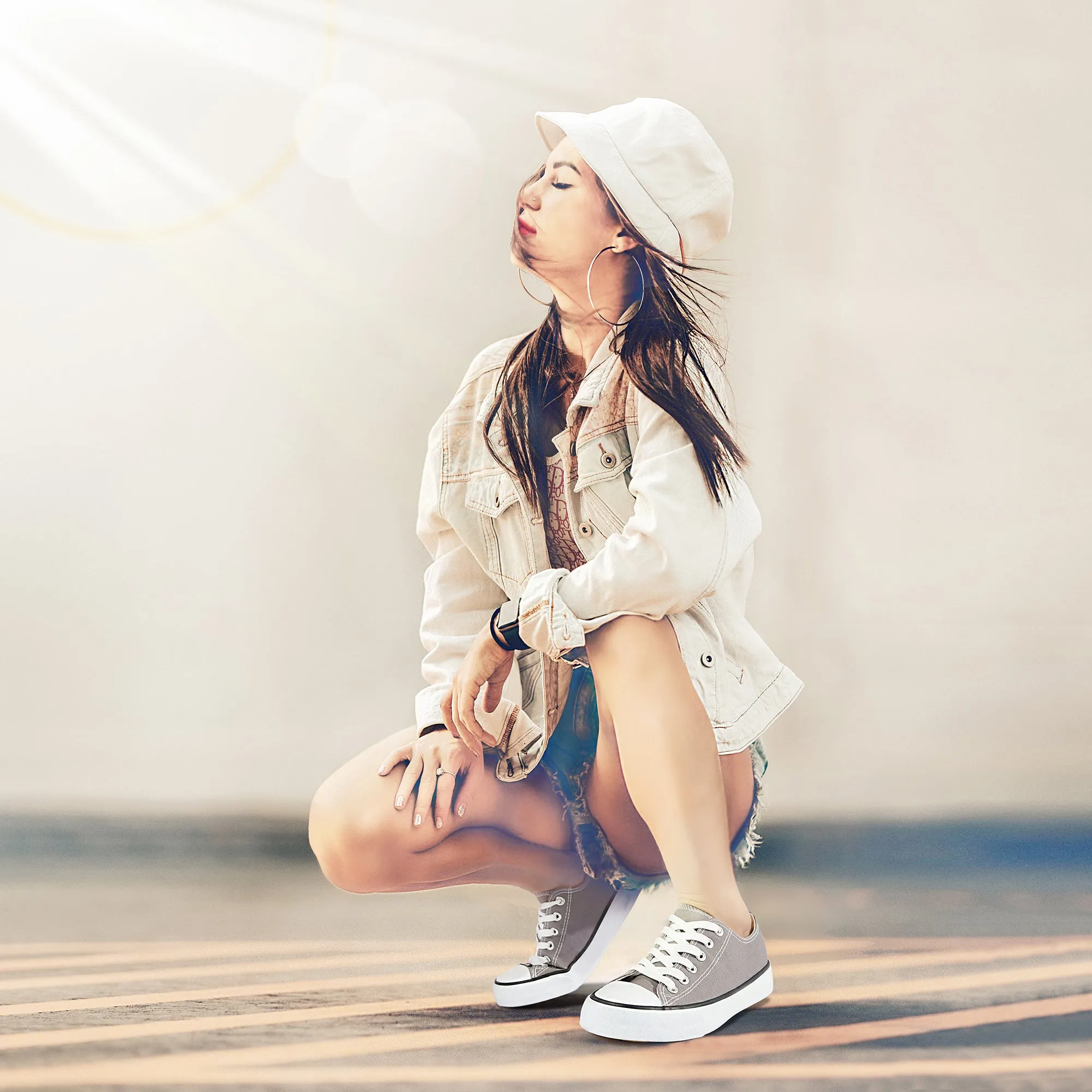 Obtaom Women’s Canvas Shoes Low Top Fashion Sneakers