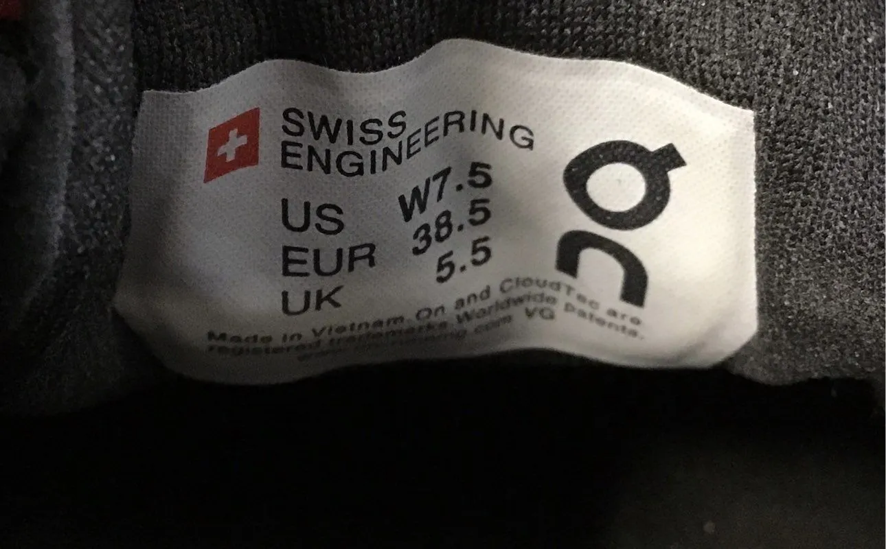 On Cloud Women's Black Running Shoes - Size 7.5