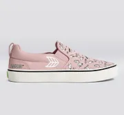 PEANUTS SLIP-ON PRO Snoopy Skate Rose Suede and Canvas Off-White Logo Men Sneaker