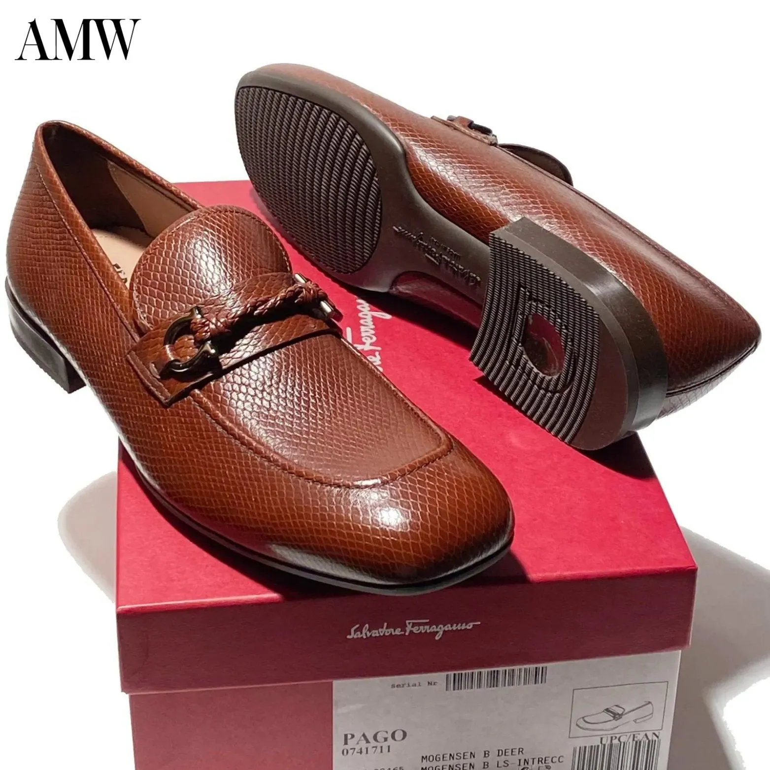 SALVATORE FERRAGAMO - Pago Men's Snake-Embossed Leather Loafers