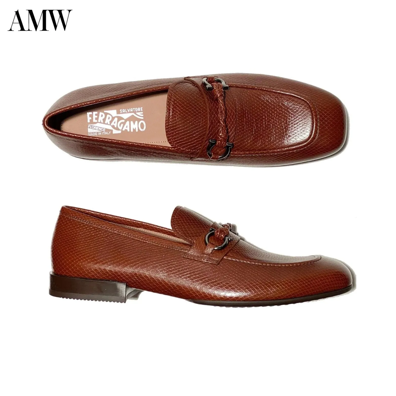 SALVATORE FERRAGAMO - Pago Men's Snake-Embossed Leather Loafers
