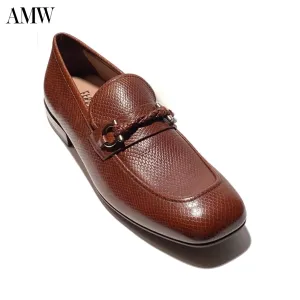 SALVATORE FERRAGAMO - Pago Men's Snake-Embossed Leather Loafers