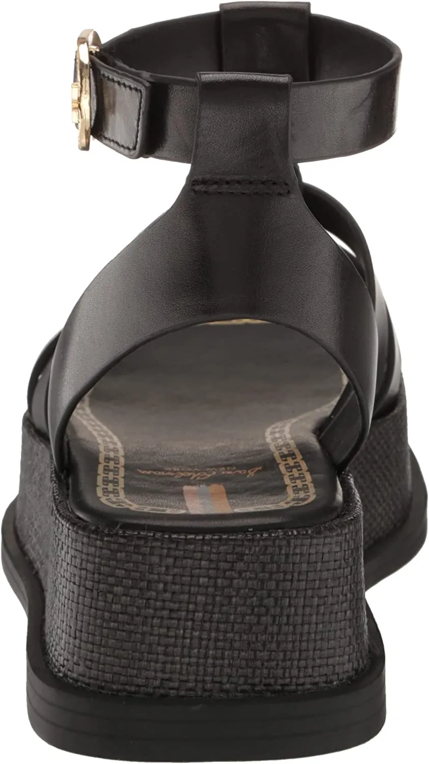 Sam Edelman Naima Black Narrow Leather Multi Straps Buckle Ankle Heel Sandals