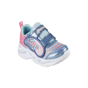Skechers Kids Lights Velcro Trainer Blue/Turquoise 302754N/BLTQ