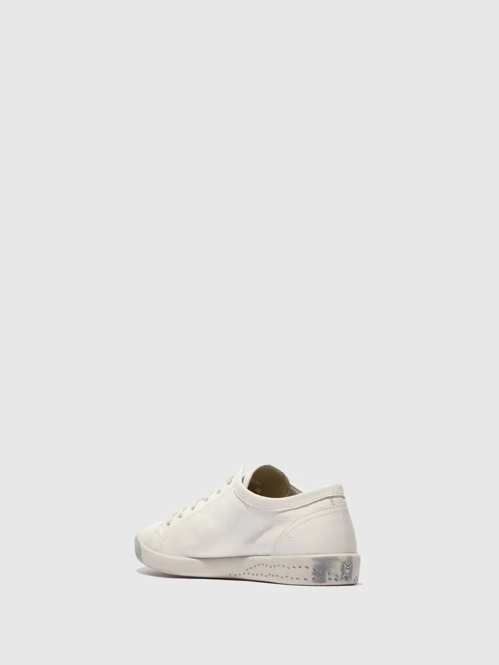 Softinos Women's ISLA154SOF Leather Lace-up Trainers Smooth White