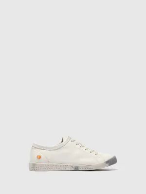 Softinos Women's ISLA154SOF Leather Lace-up Trainers Smooth White