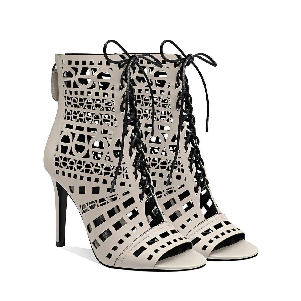 Summer Cutout Peep Toe Strap High Heel Ankle Boots