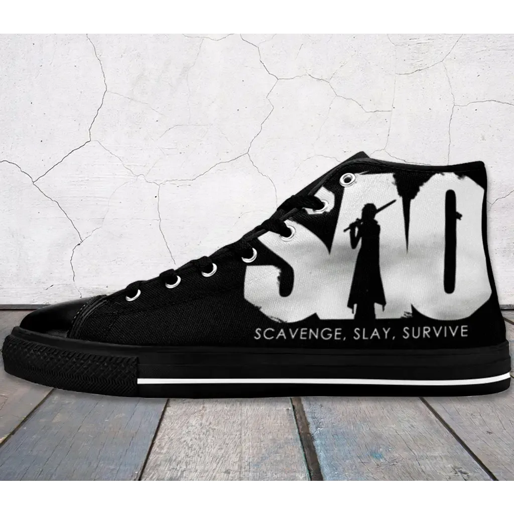 Sword Art Online Kirito Asuna SAO Shoes High Top Sneakers for Kids and Adults