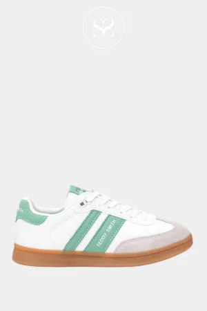 TEDDY SMITH 120131 GREEN AND WHITE TRAINERS