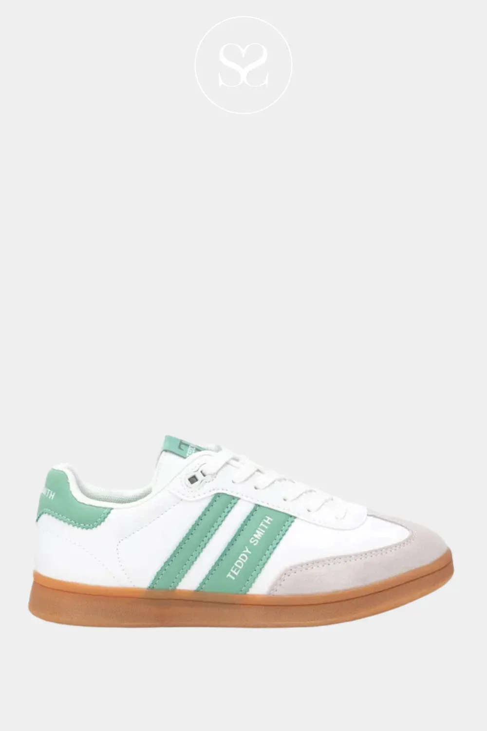 TEDDY SMITH 120131 GREEN AND WHITE TRAINERS