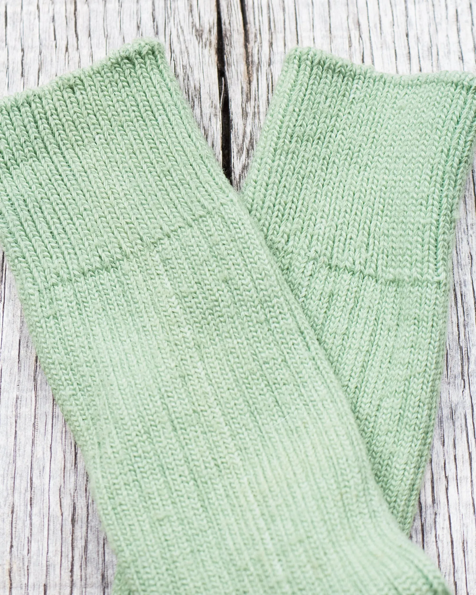 Tender Wool Rib Socks Chlorophyll Dyed