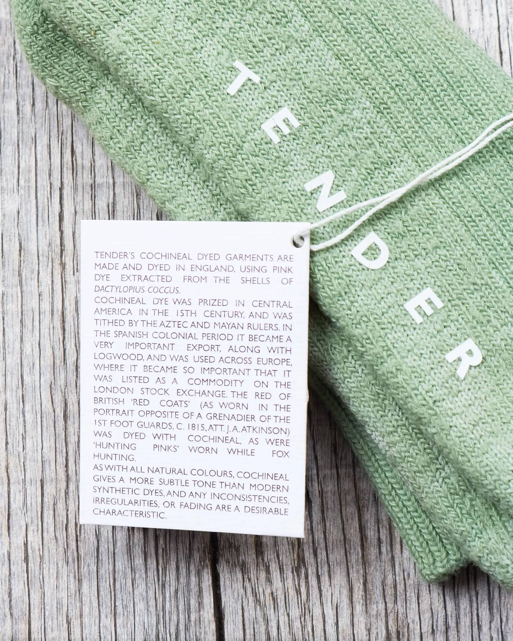 Tender Wool Rib Socks Chlorophyll Dyed