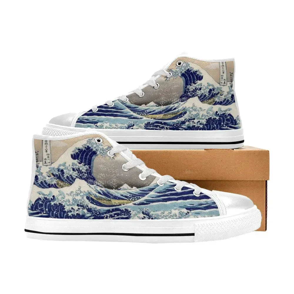 The Great Wave off Kanagawa Shoes High Top Sneakers for Kids and Adults