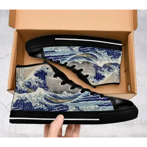 The Great Wave off Kanagawa Shoes High Top Sneakers for Kids and Adults