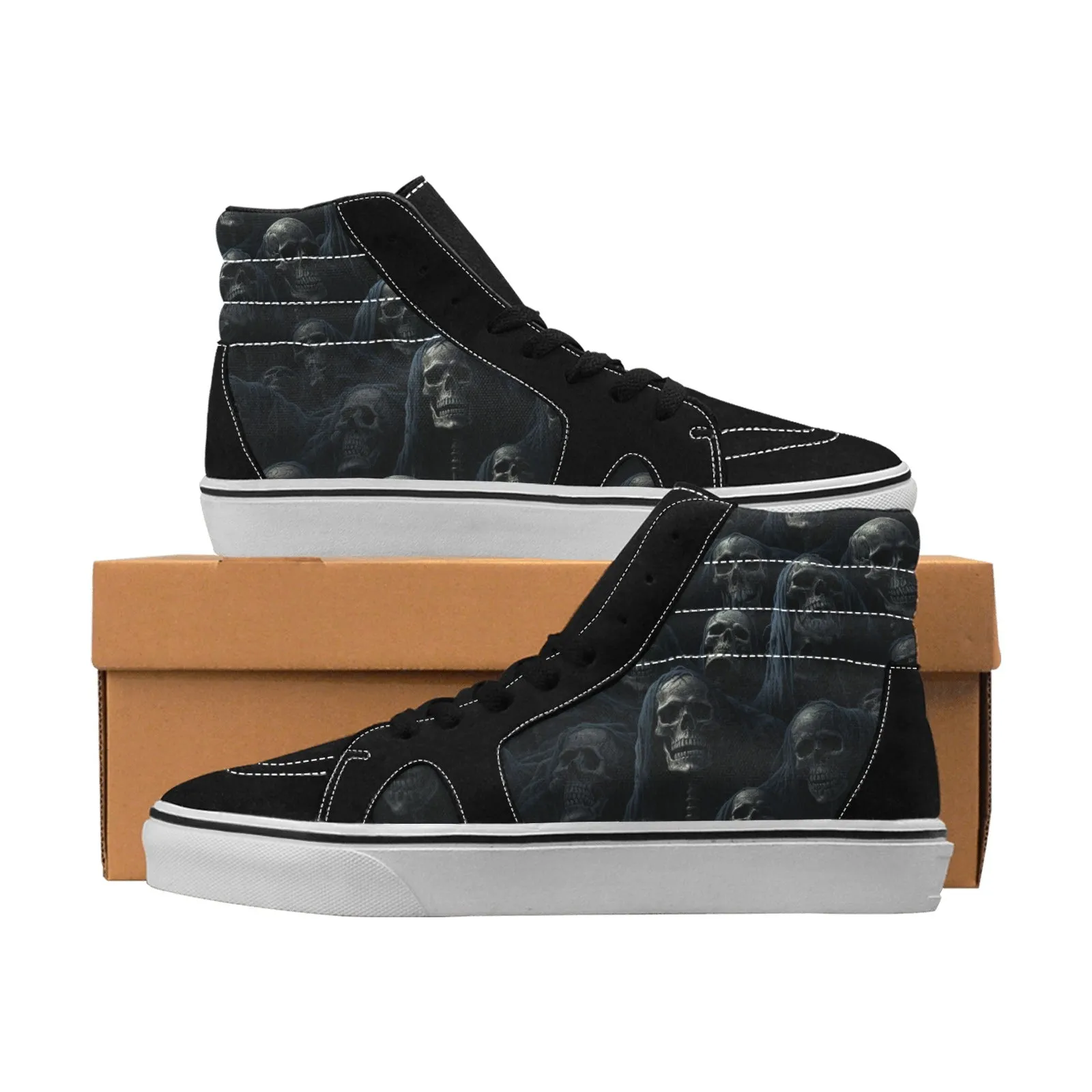 The Reaper Is Watching High Top Canvas Shoes