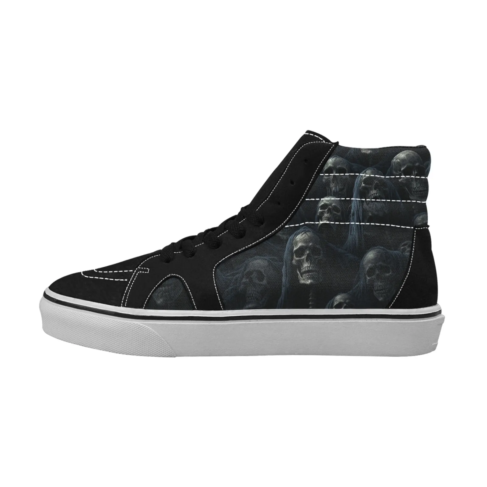 The Reaper Is Watching High Top Canvas Shoes