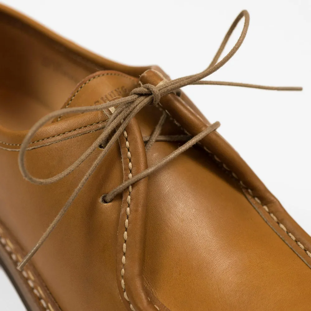 Thuya moccasin toe shoe in chestnut calf, rubber sole