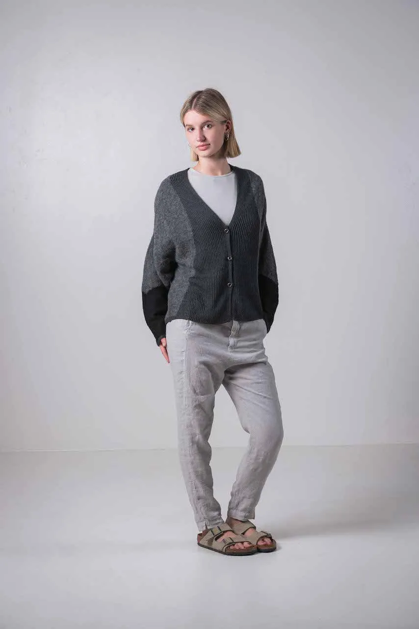 Transit Par Such Tapered Linen Pant in Light Grey
