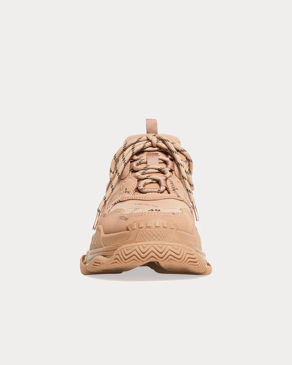 Triple S Year Of The Tiger Allover Logo Double Foam & Mesh Dark Beige Low Top Sneakers