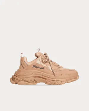 Triple S Year Of The Tiger Allover Logo Double Foam & Mesh Dark Beige Low Top Sneakers