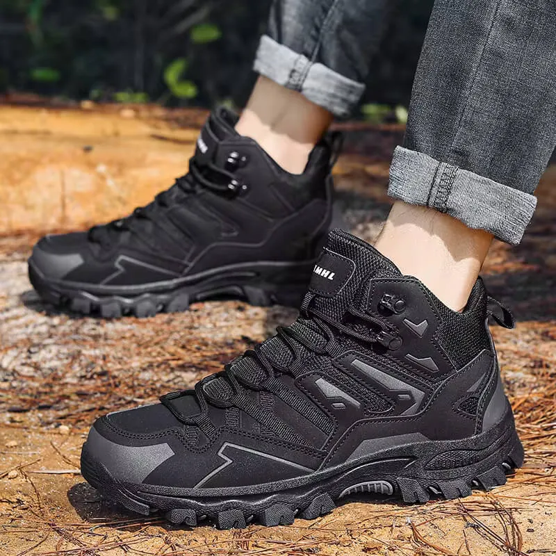 Unisex Non-slip Waterproof Outdoor Hiking Shoes for Trekking, Climbing, and Camping, Black