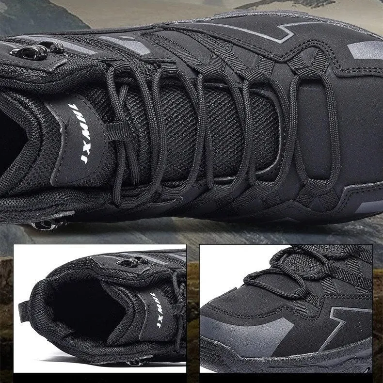 Unisex Non-slip Waterproof Outdoor Hiking Shoes for Trekking, Climbing, and Camping, Black