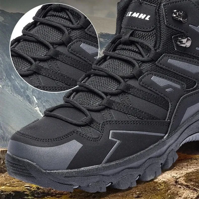 Unisex Non-slip Waterproof Outdoor Hiking Shoes for Trekking, Climbing, and Camping, Black