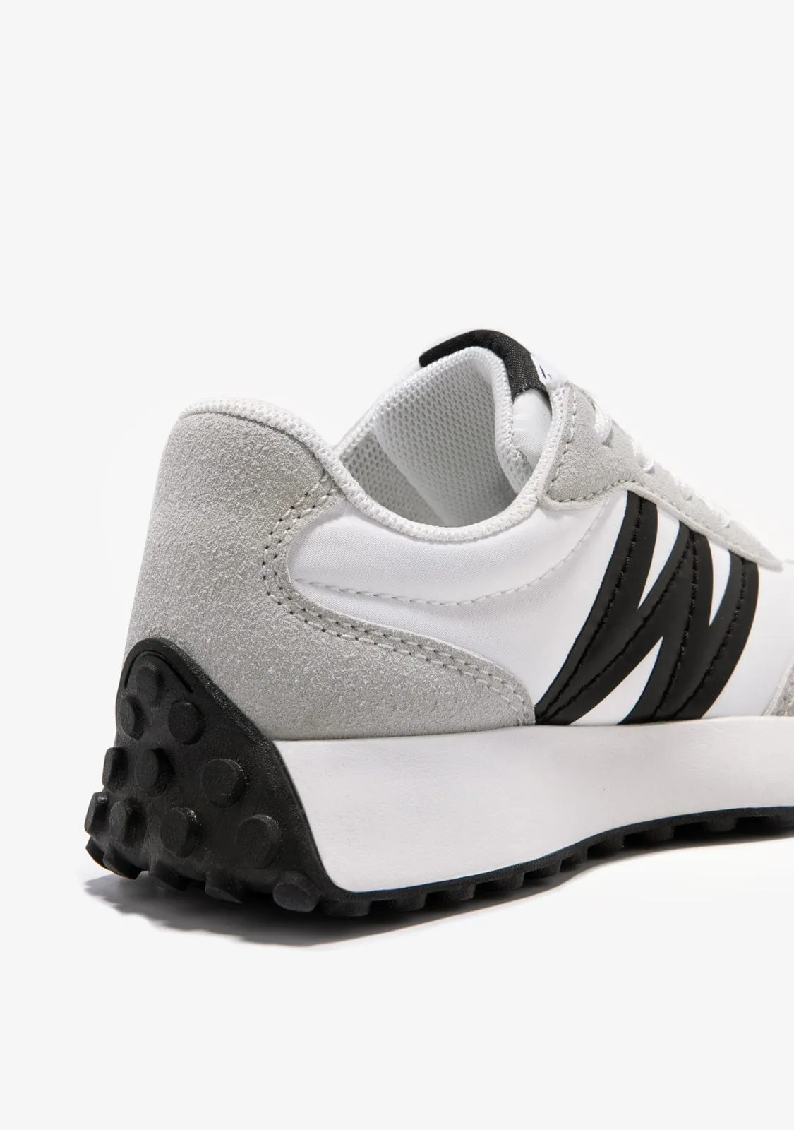 White B&W Logo Sneakers