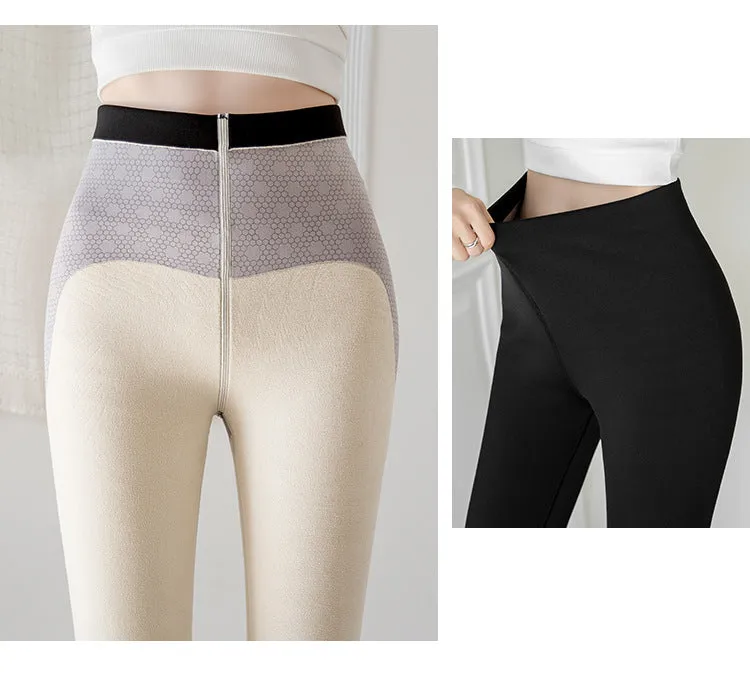 Women Faux Fleece Lined High Waisted Thick Tummy Control Winter Warm Leggings