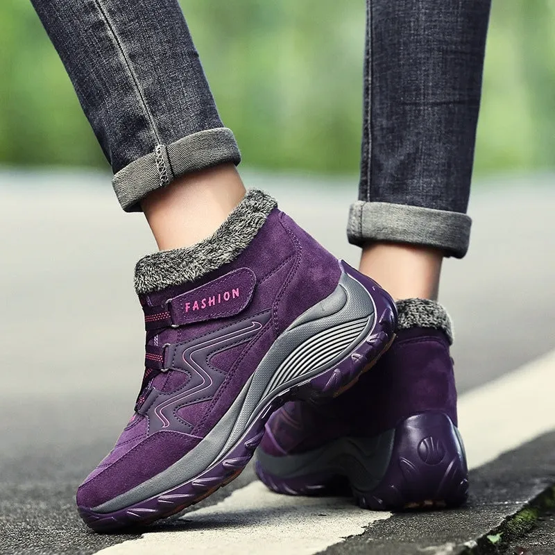 Women's Fur Lined Platform Sneaker Walking Bootie