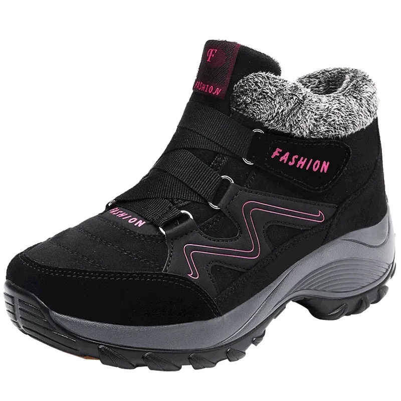 Women's Fur Lined Platform Sneaker Walking Bootie