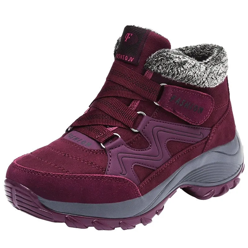 Women's Fur Lined Platform Sneaker Walking Bootie