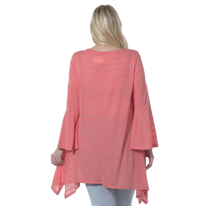 Women's Plus Size Bell Sleeve Tunic Made in USA  1X, 2X, 3X, 4X