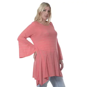 Women's Plus Size Bell Sleeve Tunic Made in USA  1X, 2X, 3X, 4X