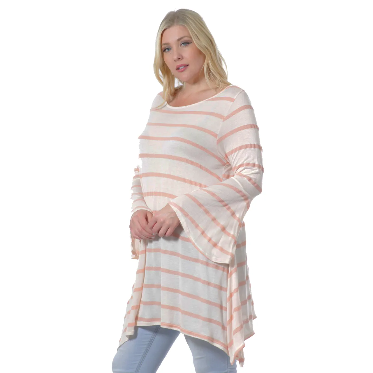 Women's Plus Size Bell Sleeve Tunic Made in USA  1X, 2X, 3X, 4X