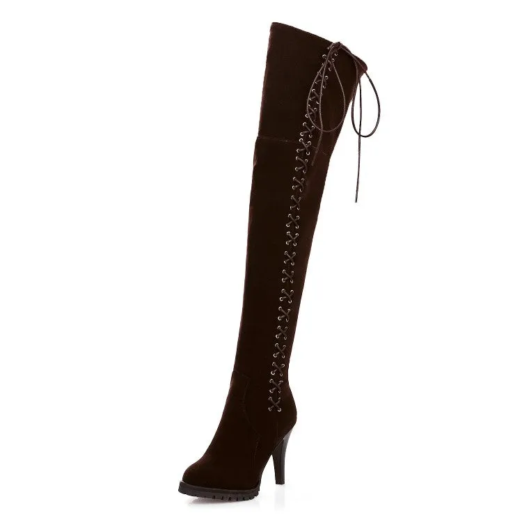 Women's Strappy High Heel Knee High Boots