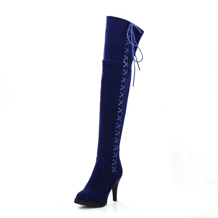 Women's Strappy High Heel Knee High Boots