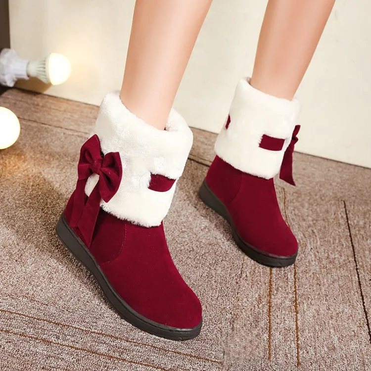 Women's Winter Bowtie Short Snow Boots