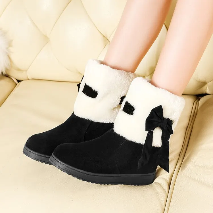 Women's Winter Bowtie Short Snow Boots