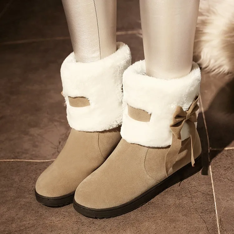 Women's Winter Bowtie Short Snow Boots